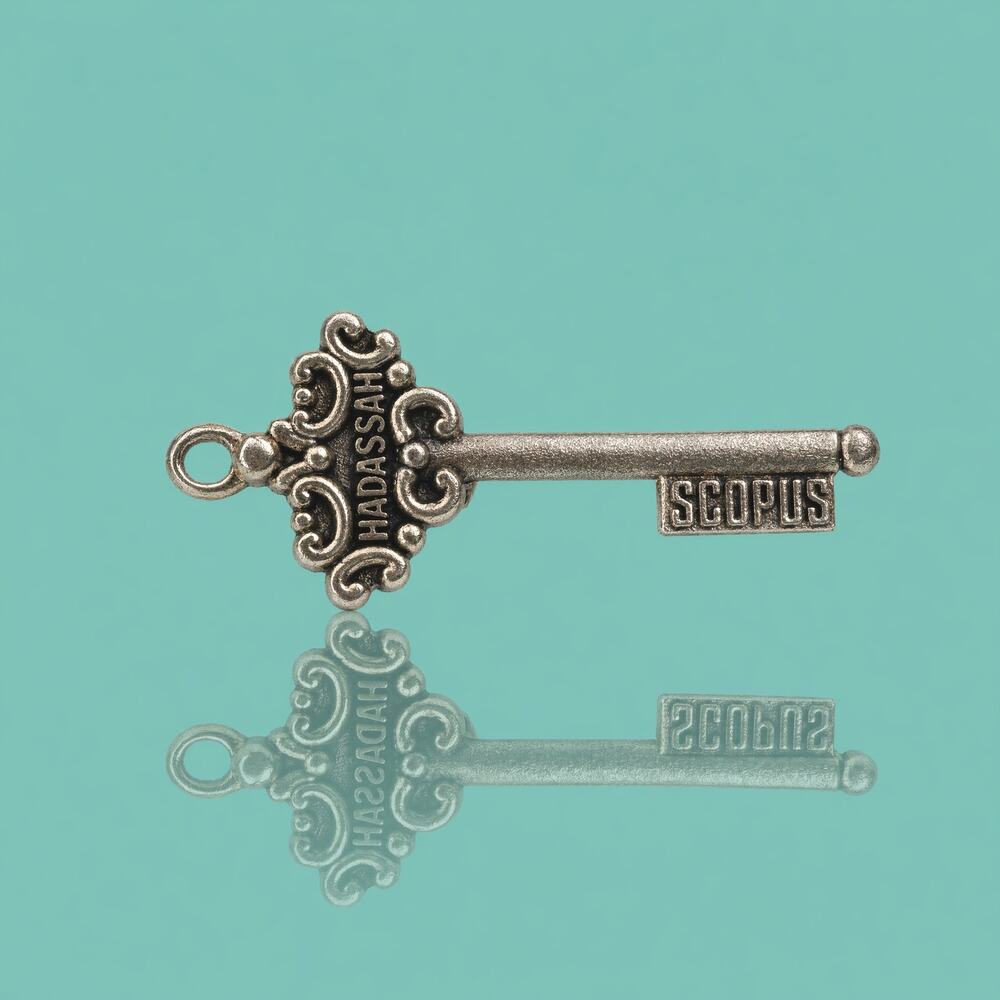 Hadassah Scopus Service Award Key Brooch | Skeleton Key, Judaica Jewelry